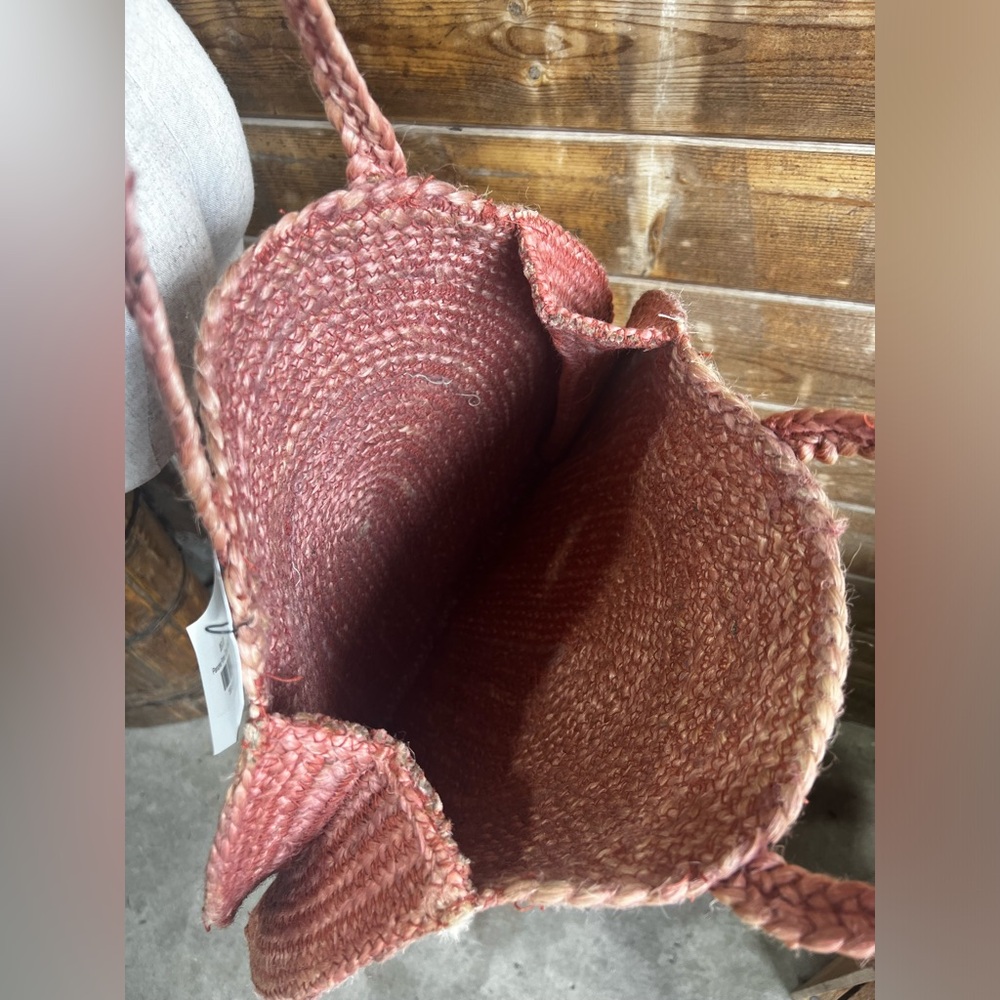LAST ONE Origins Store Natural Jute Panama Purse Tote Market Everyday Bag - Picture 3 of 7